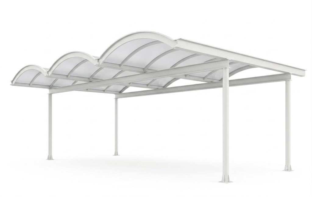 GRP Car Parking Shade — Wave